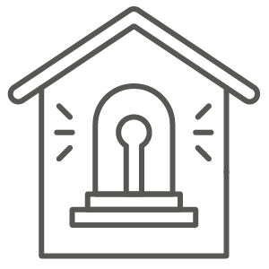 Icon, das einen Notruf in einem Haus zeigt